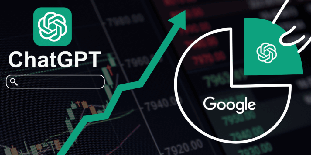 Showing that chatGPT is taking market share from Google. ChatGPT taking market share from google